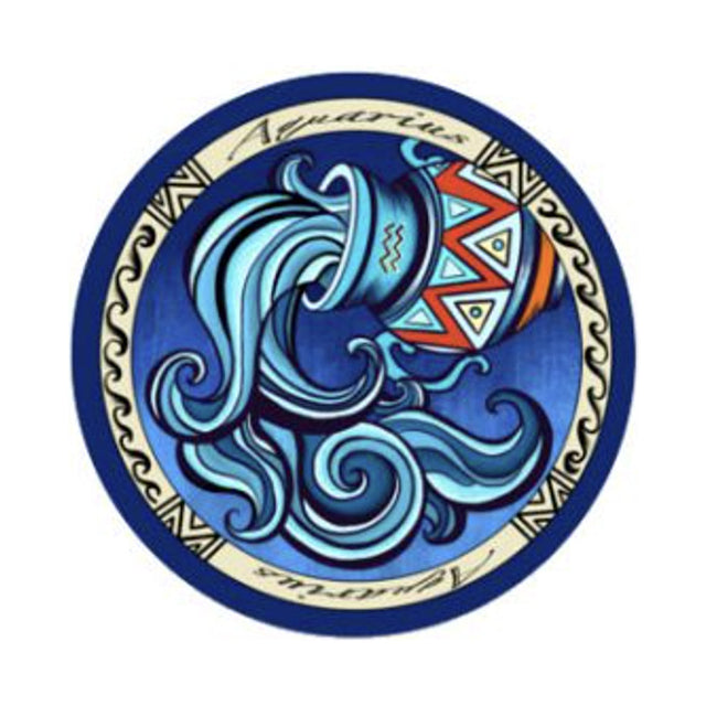 Zodiac Aquarius sticker, 3 inch decal for laptops, journals, and water bottles