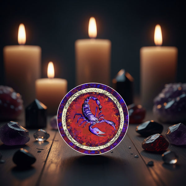 Zodiac Scorpio sticker, 3 inch decal for laptops, journals, and water bottles