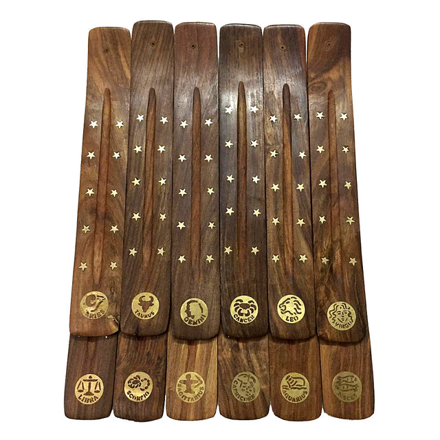 Zodiac Sign wood ash catcher for incense stick burning