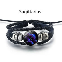 Zodiac themed luminous PU bracelet for horoscope fashion, daily styling, and personal accessory use.