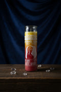 Zodiac Virgo 7 Day Candle, Mercury-aligned glass prayer candle for meditation and zodiac ritual use