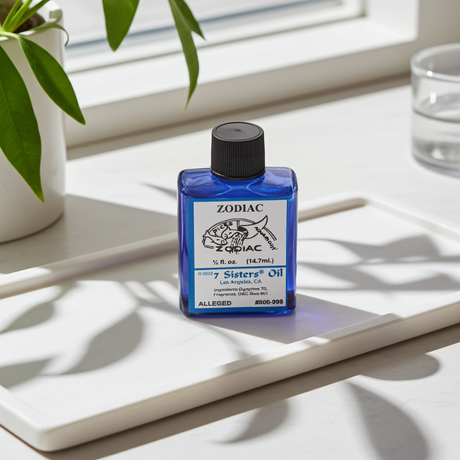 Zodiac Wish Oil anointing oil bottle for manifestation work, prayer, and spiritual practice.