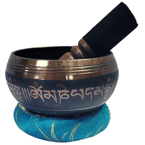 3.5" Black Tibetan Singing Bowl for Meditation