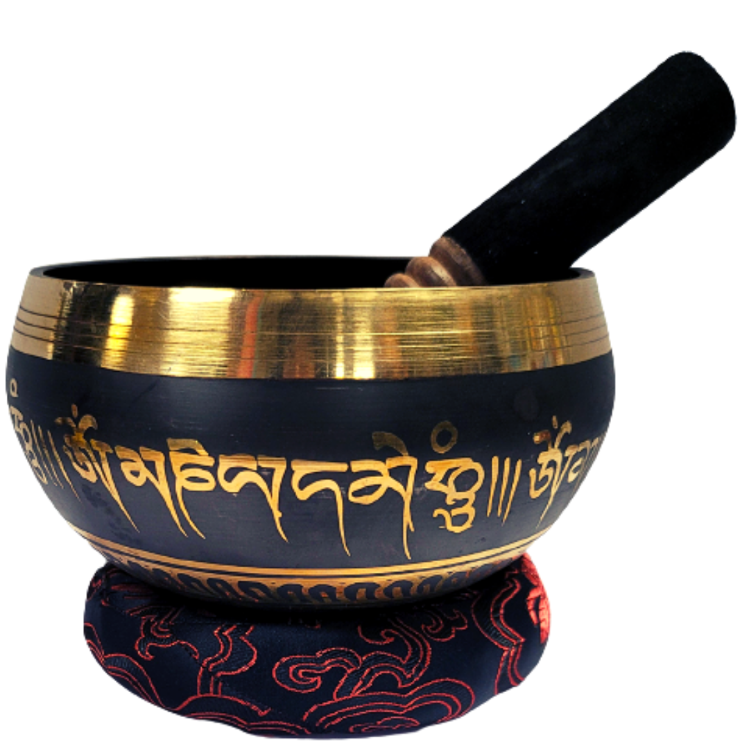Tibetan Singing Bowl Set Black