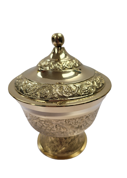 Ornate Brass Bowl with Lid