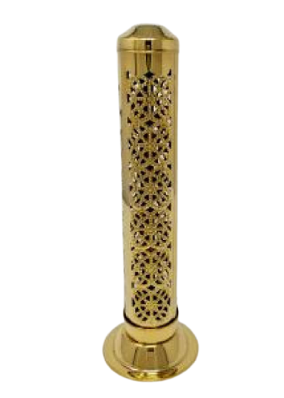Carved Design Brass Incense Tower Burner