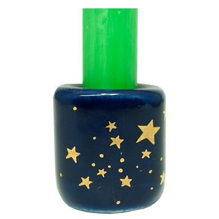 Chime Candle Holder - Blue with Gold Stars