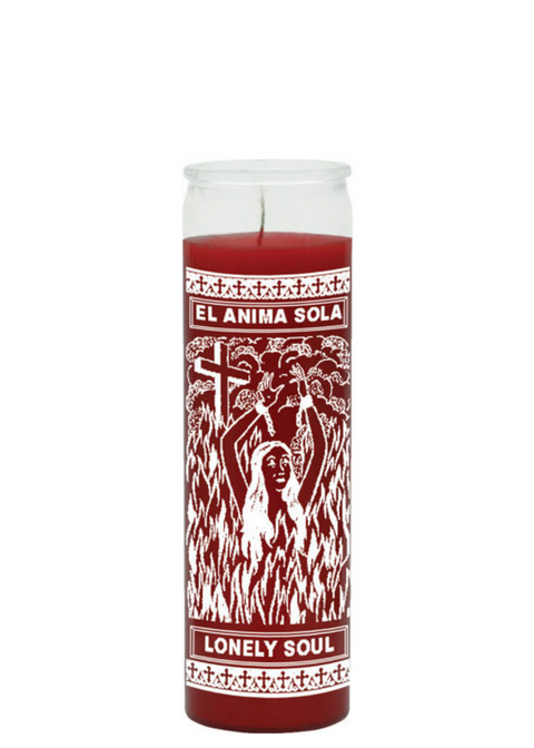 Lonely soul (red) 1 color 7 day candle