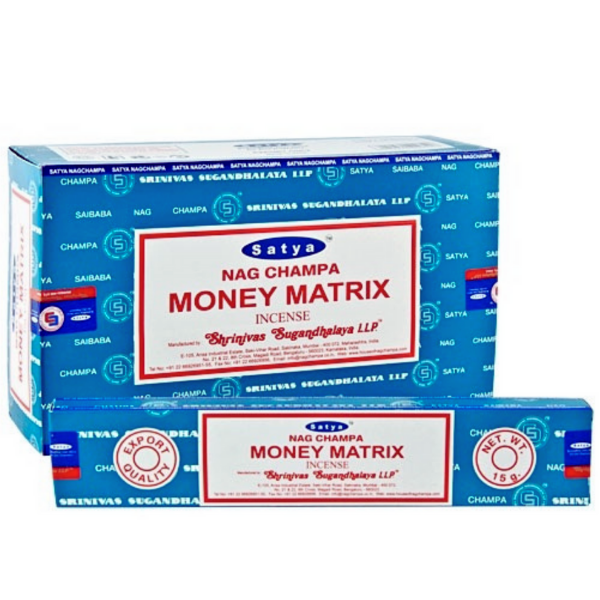 Satya Nag Champa Money Matrix Incense Sticks - 1 Box