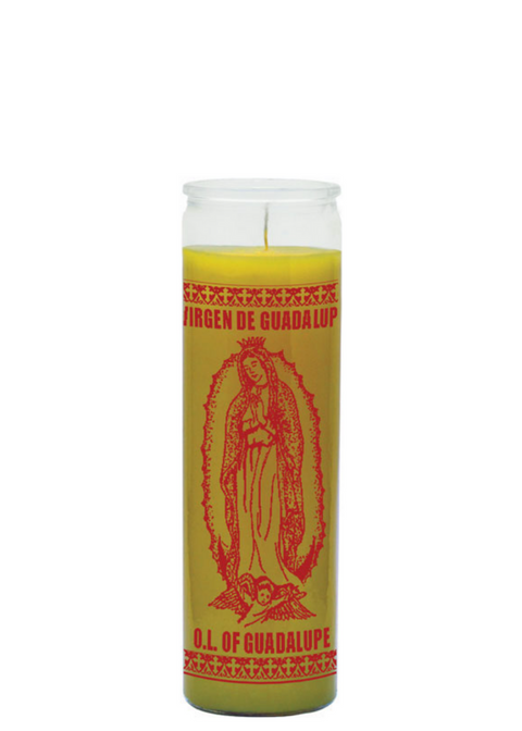 OUR LADY OF GUADALUPE (Yellow) COLOR 7 DAY CANDLE