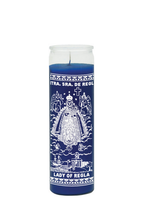 OUR LADY OF REGLA (Blue) COLOR 7 DAY CANDLE