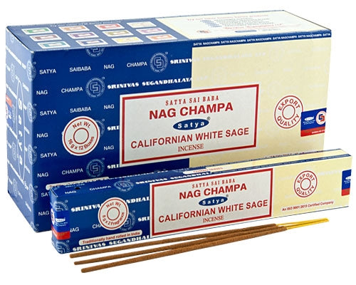 Satya Saibaba Nag Champa California White Sage Incense Sticks