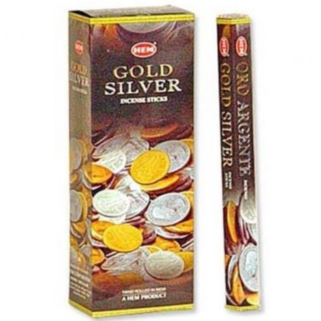 Hem Hexa Gold Silver Incense, 20 Sticks Pack