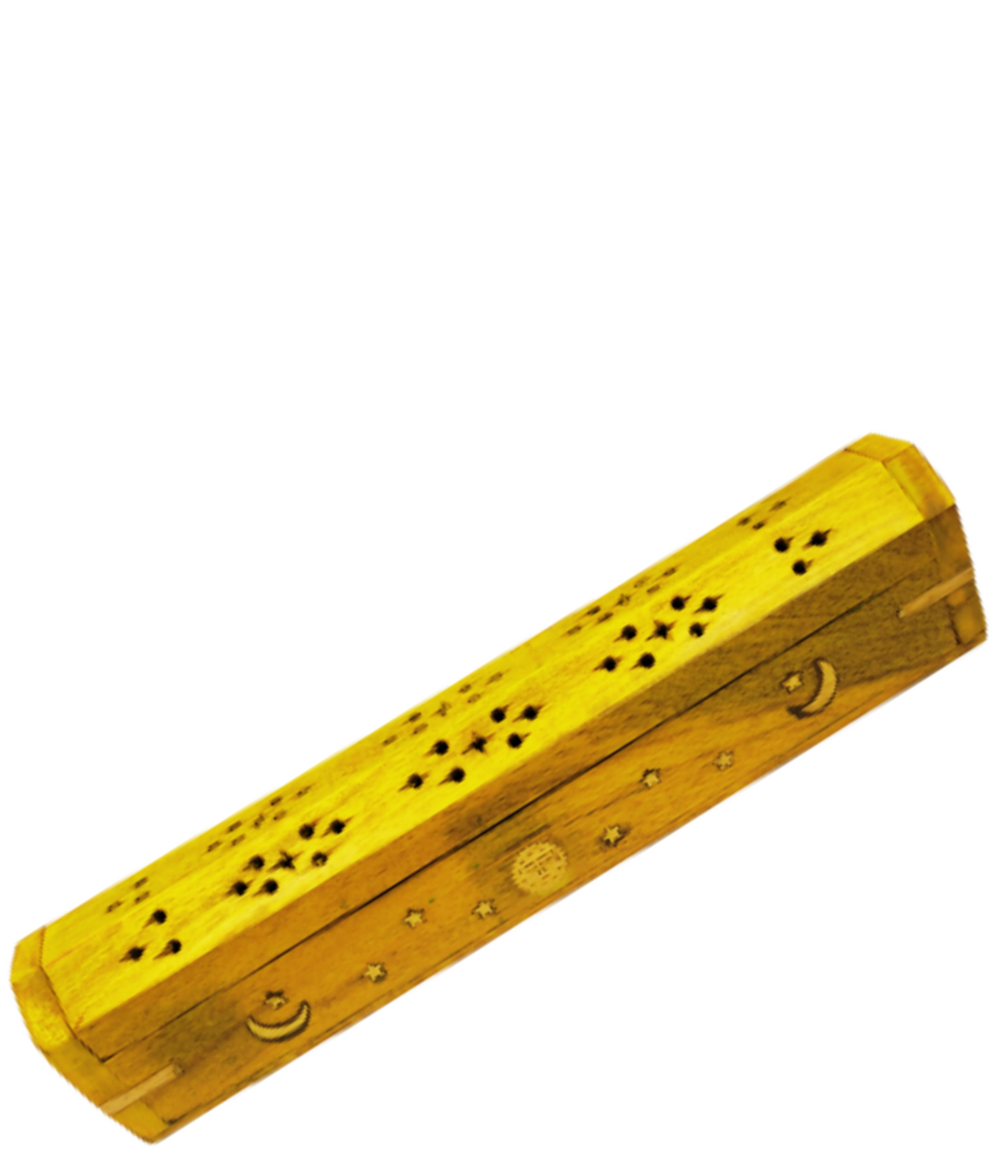 Wooden Coffin Box Incense Burner (Yellow)