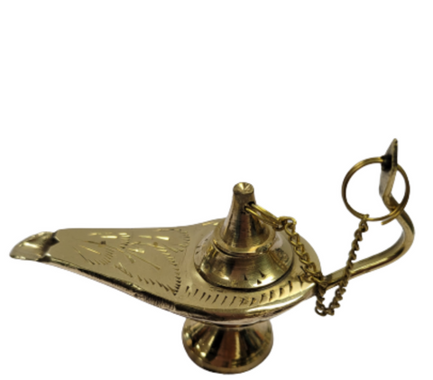 Brass Aladdin genie lamp Cone incense burner