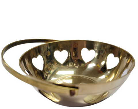 Vintage Brass Basket with heart detail