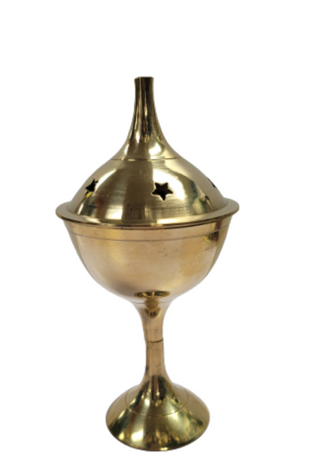 Brass Charcoal Incense Classical Burner, Large