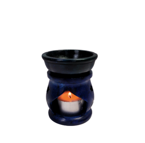 Blue Soapstone Tea Light Oil Burners