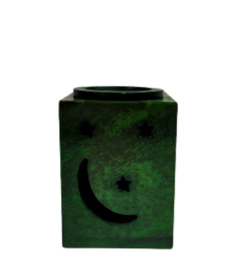 Green Square Soapstone Oil Burner 4"