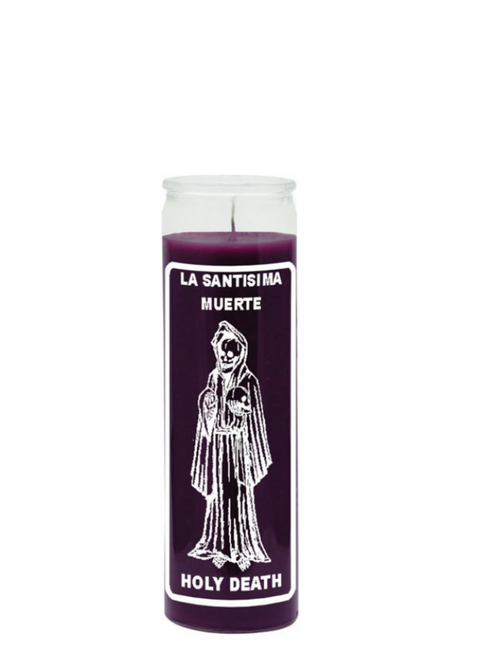 LA SANTISIMA MUERTE--HOLY DEATH (Purple) 1 COLOR 7 DAY CANDLE