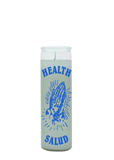 Health / salud (white) 1 color 7 day candle
