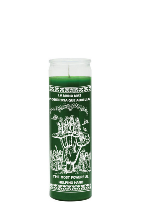 The most powerful helping hand (green) 1 color 7 day candle