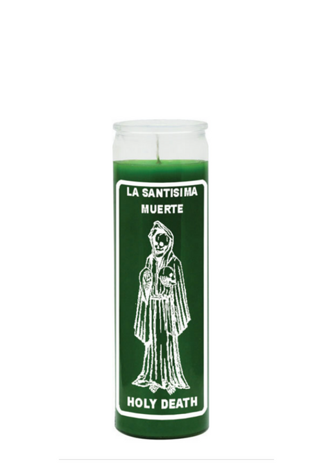 Holy death / la santisima muerte (green) 1 color 7 day candle