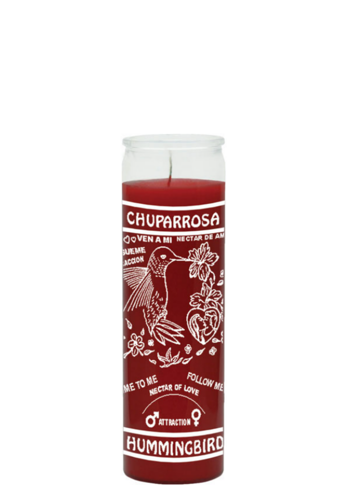 Hummingbird/chuparrsa 1 color (red) 7 day candle