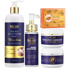AILKE Glutathione 5-in-1 Women Skin Care Kit full product set display for brightening and dark spot correction.