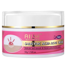 AILKE Organic Salicylic Acid Acne Cream product display for clearing pimples, blackheads, and acne.