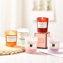 Aromatherapy candle in glass jar for relaxation, home fragrance, and calming ambiance.
