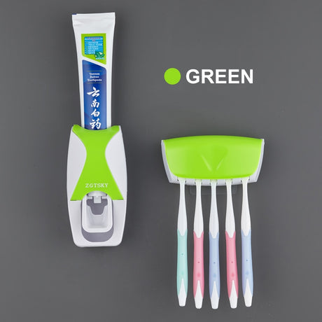 Automatic Toothpaste Dispenser Set kid-friendly push design for easy supervised brushing.