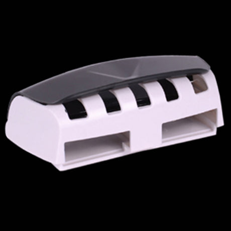 Automatic Toothpaste Dispenser Set side view showing compact profile for space-saving bathroom mounting.