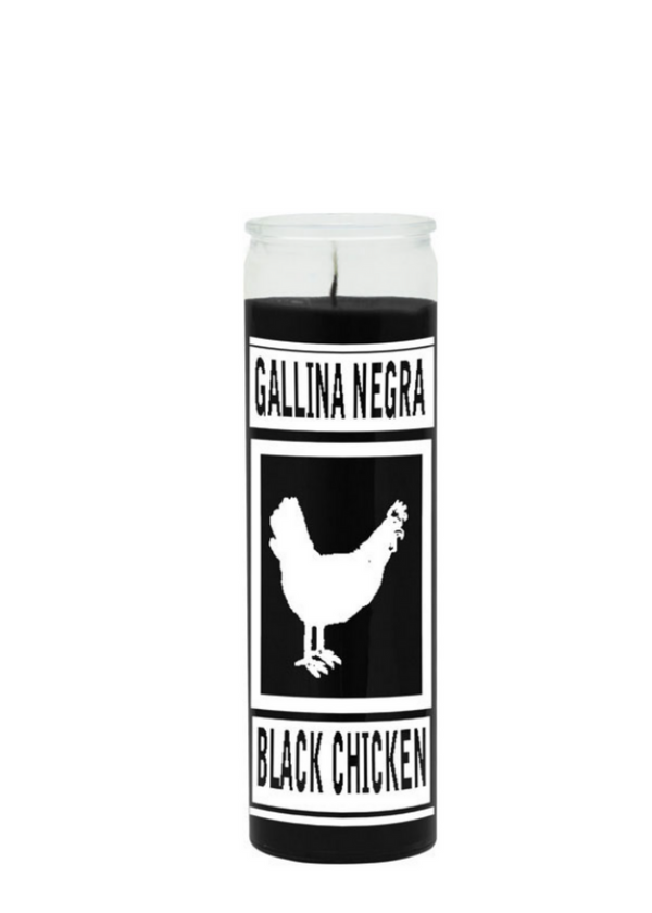 Black Chicken Black 7-Day Candle glass prayer candle for spiritual rituals, meditation, and home altar use.
