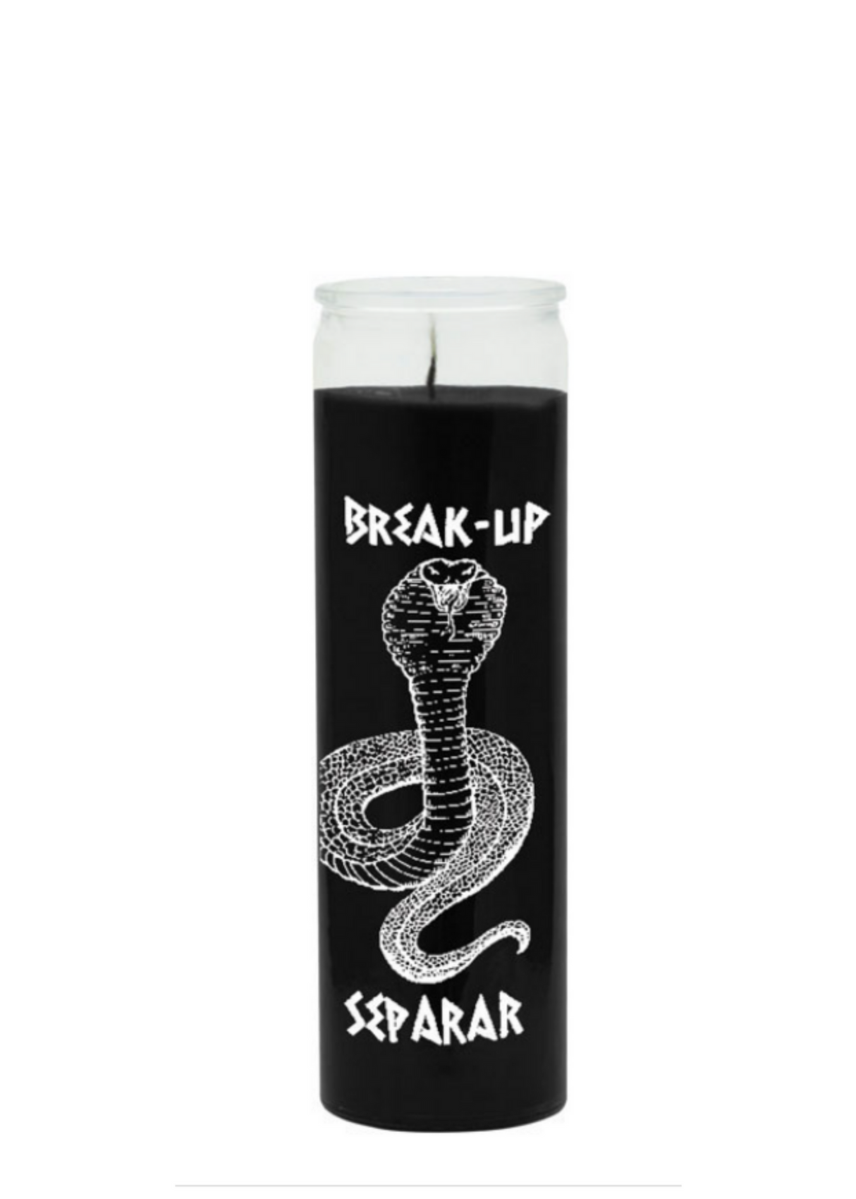 Break Up Snake Black 7-Day Candle glass jar candle for cutting ties, clearing heavy energy, and spiritual separation work.