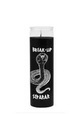 Break Up Snake Black 7-Day Candle glass jar candle for cutting ties, clearing heavy energy, and spiritual separation work.