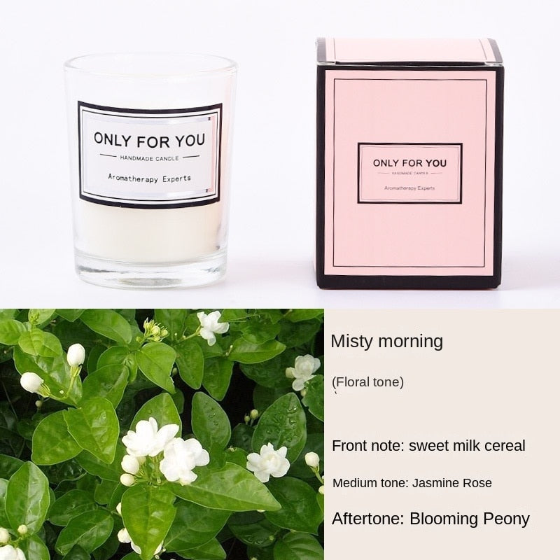 Calming glass jar candle for meditation, relaxation, and gentle home fragrance use.