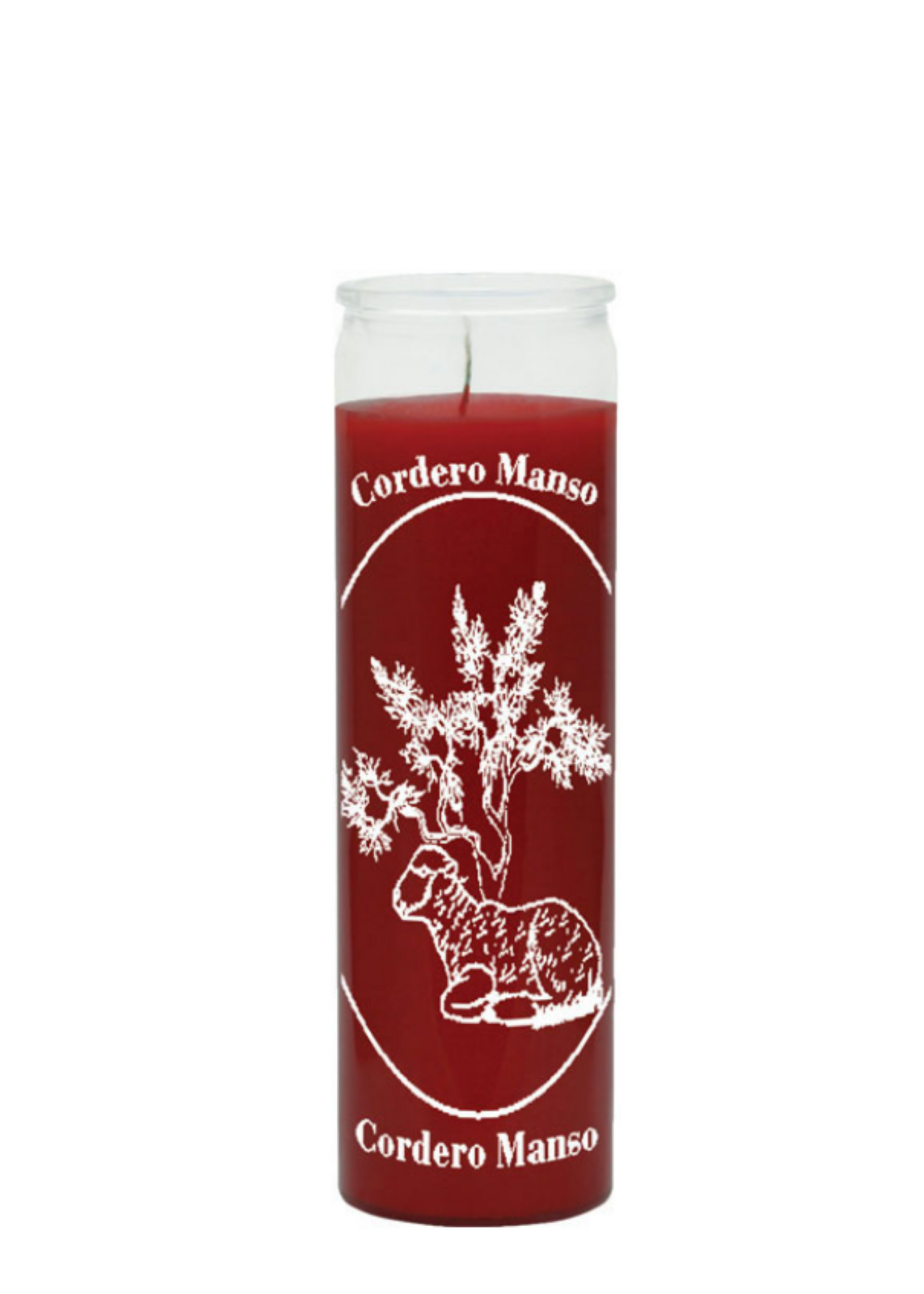 Calming red 1 color 7 day candle in glass jar for relaxation, meditation, and spiritual candle work.