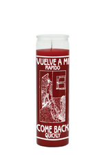 Come Back Quickly red 7 day candle for love return rituals, reconciliation prayer, and spiritual intention work.