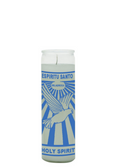 Espíritu Santo White 7-Day Candle glass prayer candle for faith, spiritual devotion, and sacred light use.