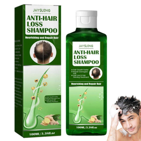 Ginger Flake-reducing Shampoo 100ml bottle for men and women on white background.