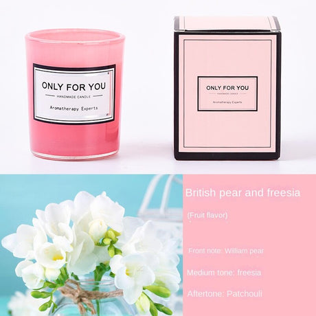 Glass jar scented candle for daily aromatherapy, relaxation, and decorative home fragrance use.