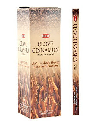 Hem Clove Cinnamon Incense Sticks - warm spicy clove cinnamon fragrance