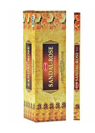Hem Sandal-Rose Incense Sticks - floral woody sandalwood rose fragrance