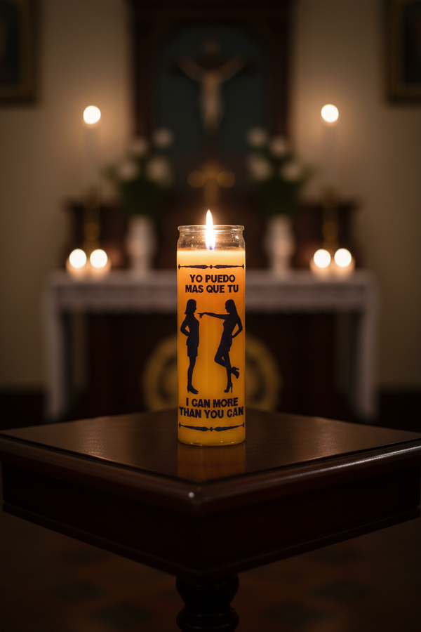 I Can More Than You gold 7 day candle for spiritual work, confidence rituals, and focused intention setting.