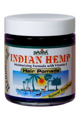 Indian Hemp Hair Pomade-Green jar with herbal botanical formula for moisturizing dry hair and preventing breakage.