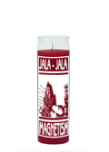 Jala Jala Red 7-Day Candle glass prayer candle for creating bold ambiance, calm energy, and soothing home decor use.
