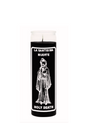 LA SANTISIMA MUERTE-HOLY DEATH Black 7 day candle in glass jar for prayer, protection, and spiritual ritual use.