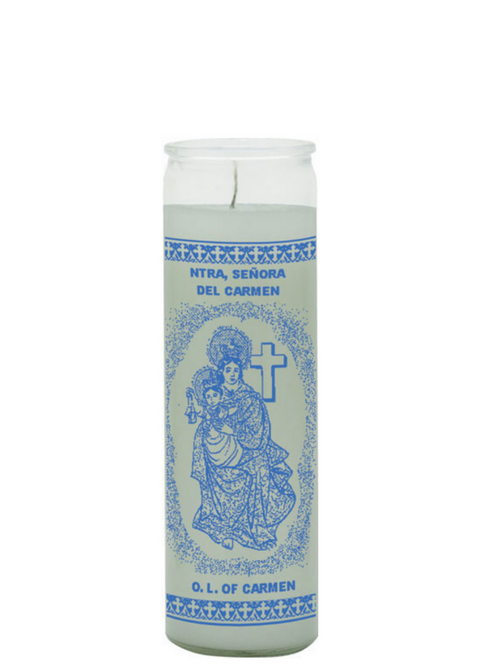 OUR LADY OF CARMEN (White) COLOR 7 DAY CANDLE