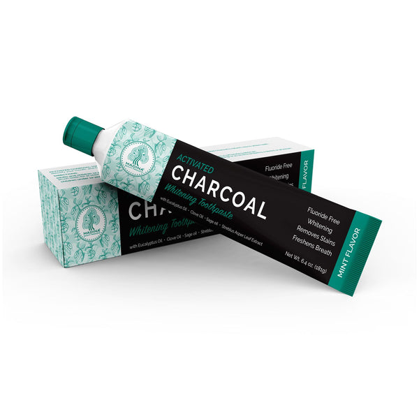 Madina Activated Charcoal Whitening Toothpaste tube for natural teeth whitening, breath freshening, and daily oral care.